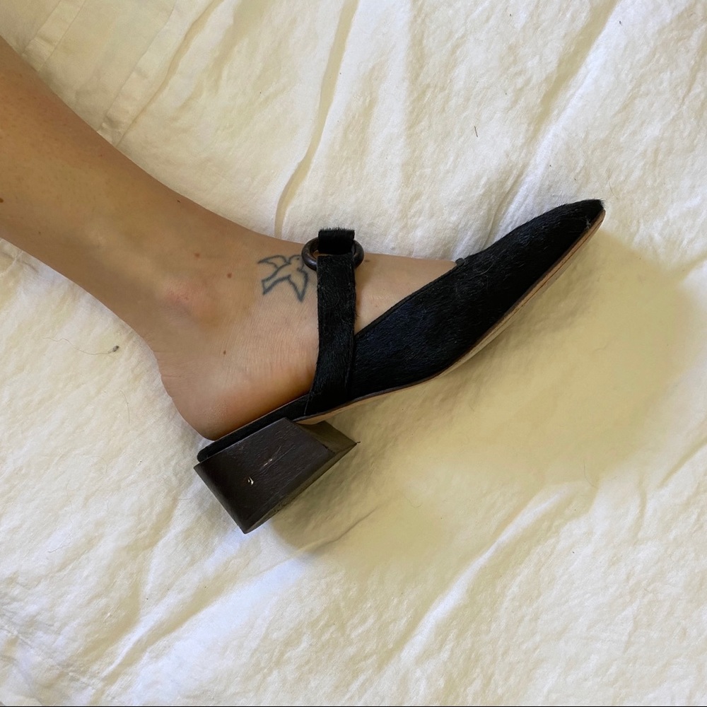 Mari Giudicelli Pony Hair Mules 40